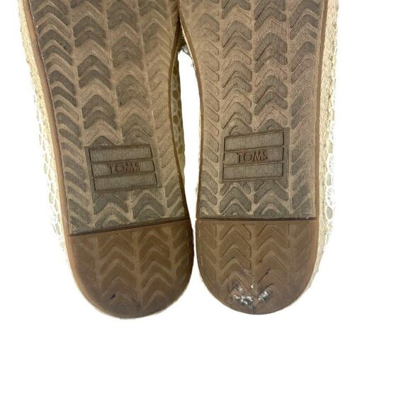 TOMS WOMENS Lena Natural Mosaic Mesh Crochet Jute Lace Up Espadrilles Shoes US 9 - Picture 10 of 14